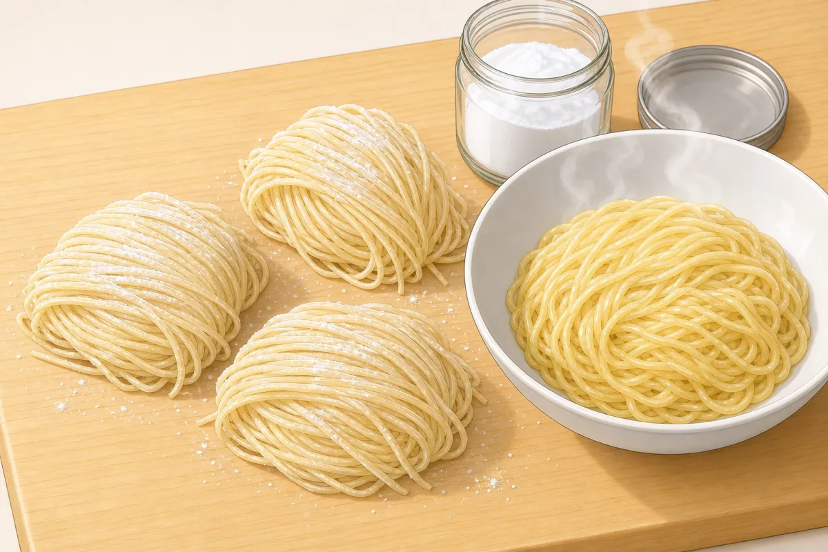 Ramen noodles with baked baking soda