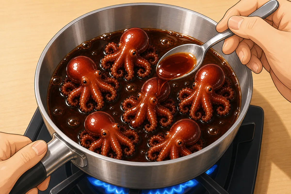 Lid off, medium-high: spoon the sauce over until syrupy and glossy.