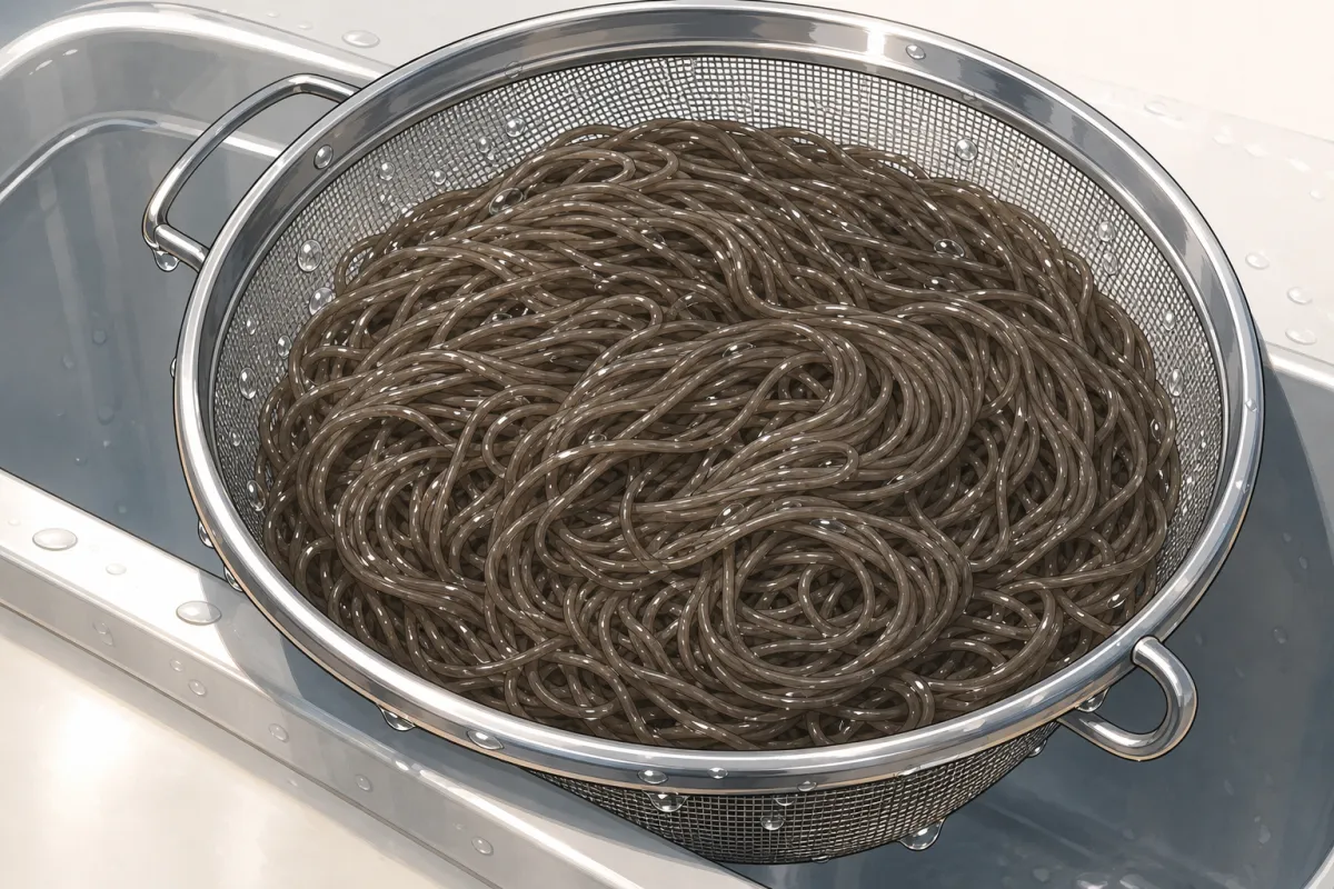 Scrub under cold water