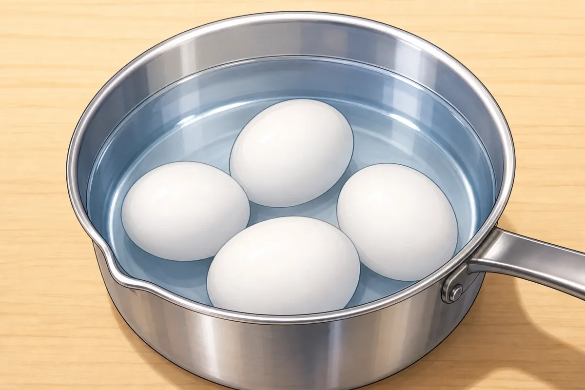 Eggs into water