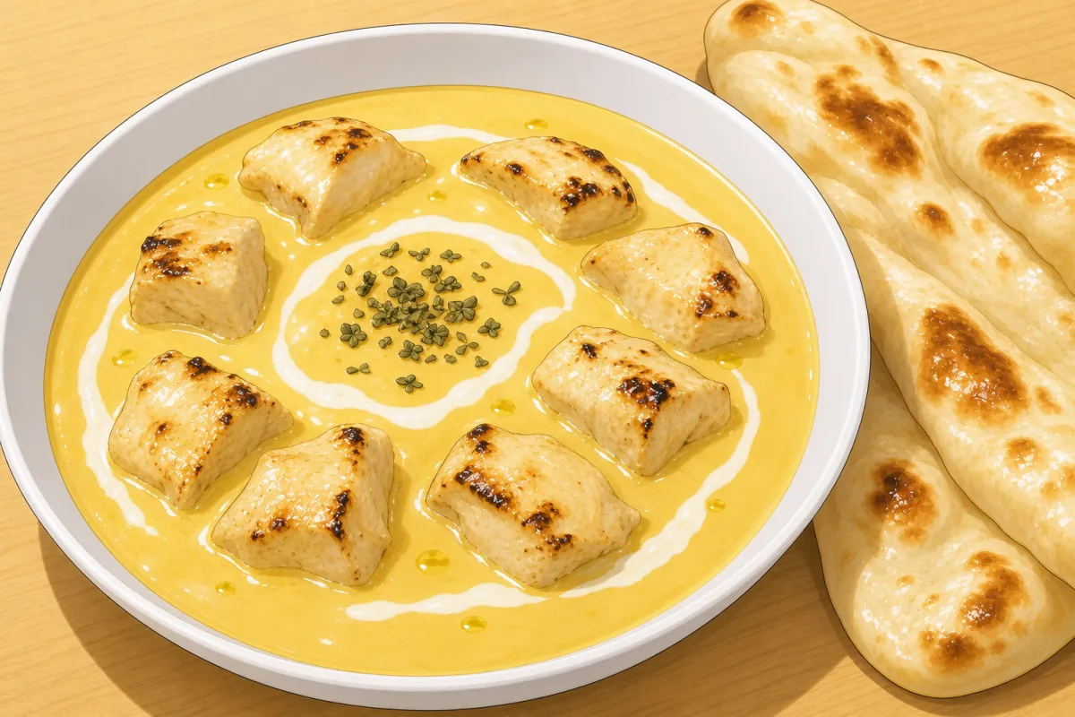 Chicken malai tikka masala (creamy yellow gravy)