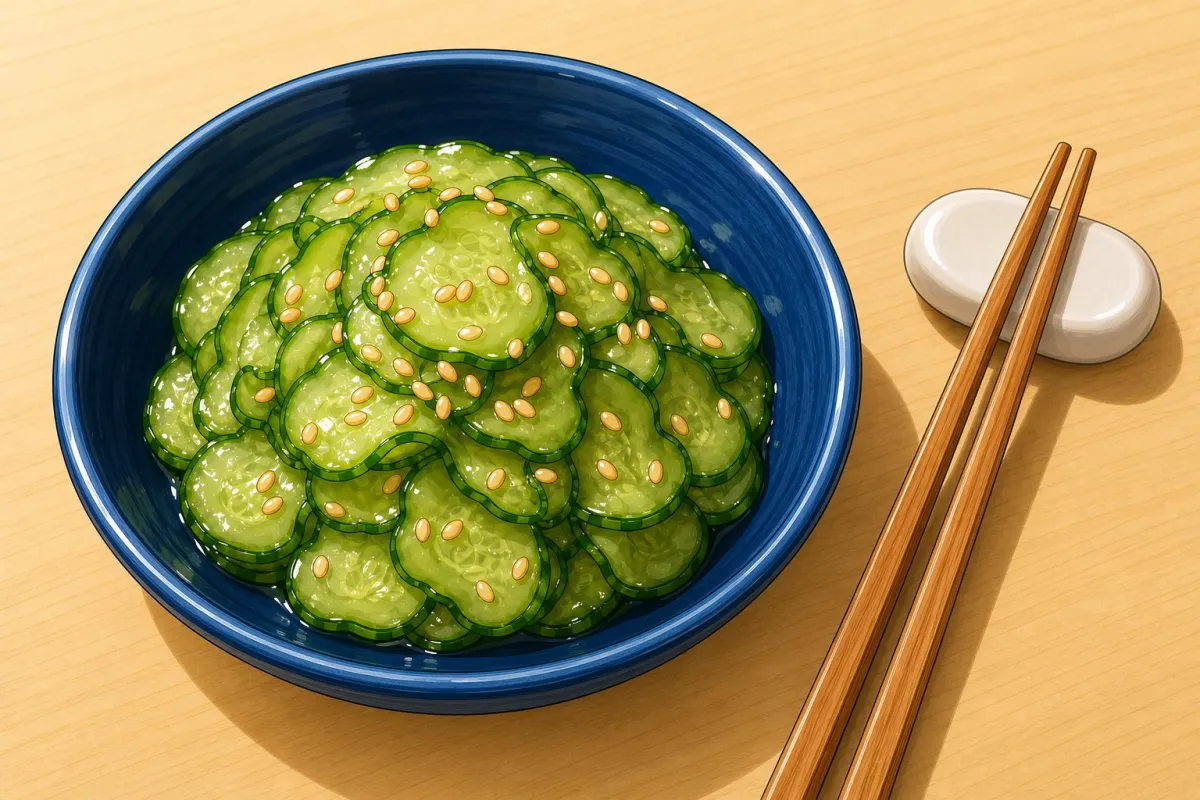 Japanese cucumber pickle (sunomono)