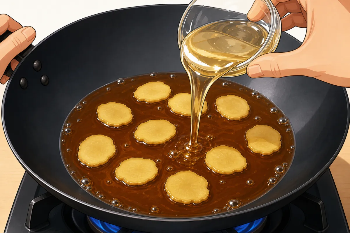 Pour in the corn syrup and keep it bubbling gently about 30 minutes.
