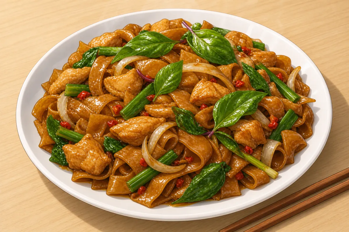 Drunken noodles (pad kee mao)