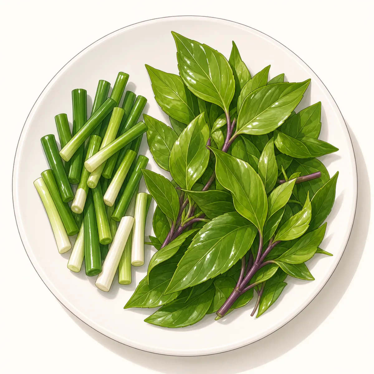 Green onions + basil