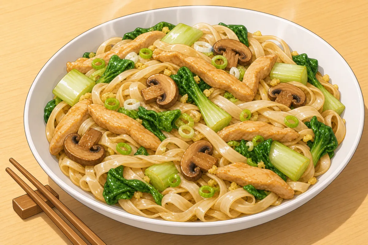 Garlic–ginger chicken noodles