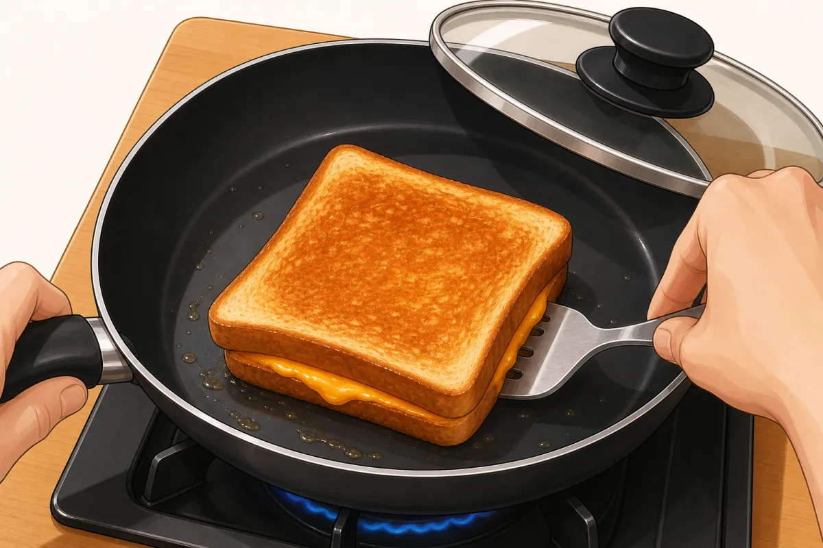 Lid off, flip once.