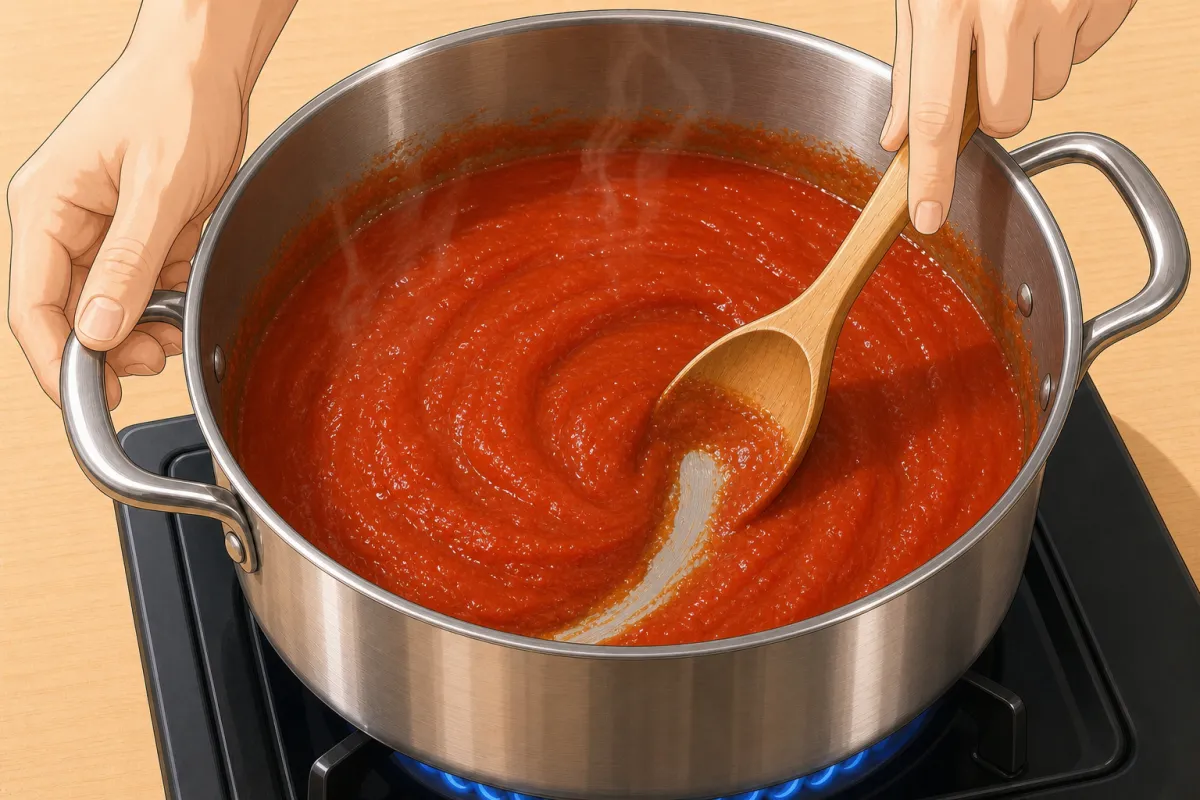 Stir constantly, scraping the bottom — it catches easily.