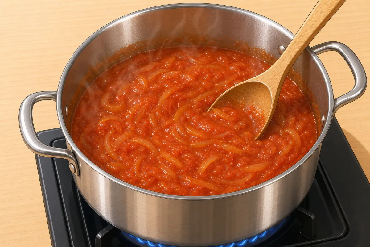 Cook down with the tomatoes