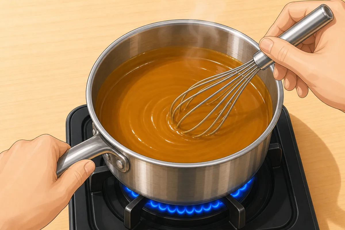 Whisk until smooth with no lumps, then pour it back into the big pot.