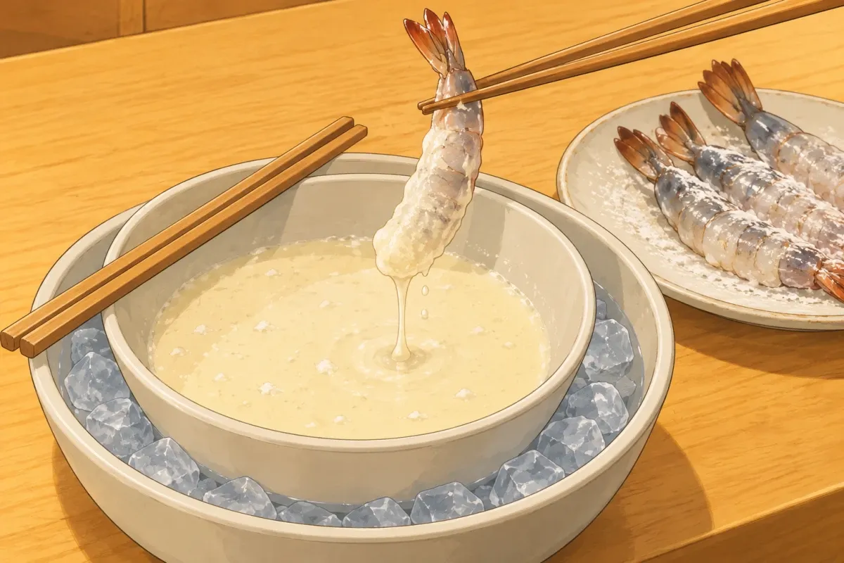 Mix cold batter; coat just before frying