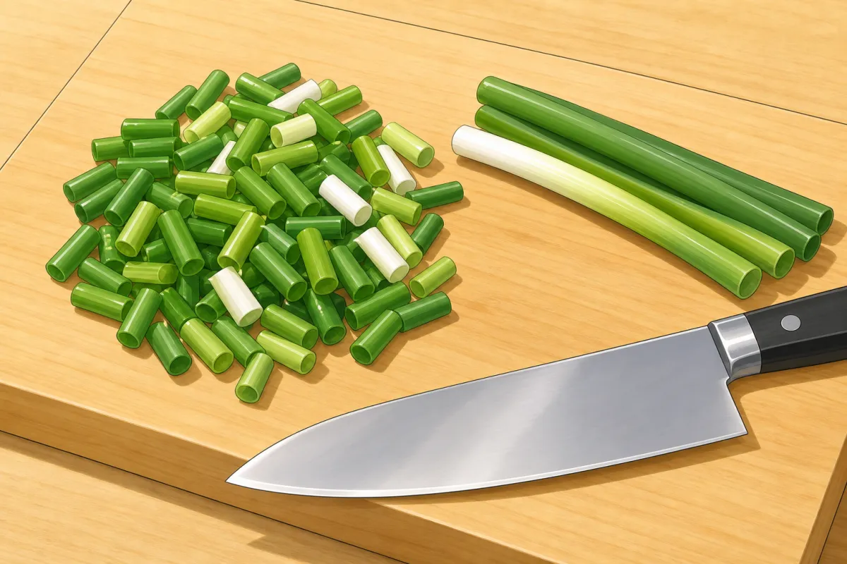 Cut the green onions