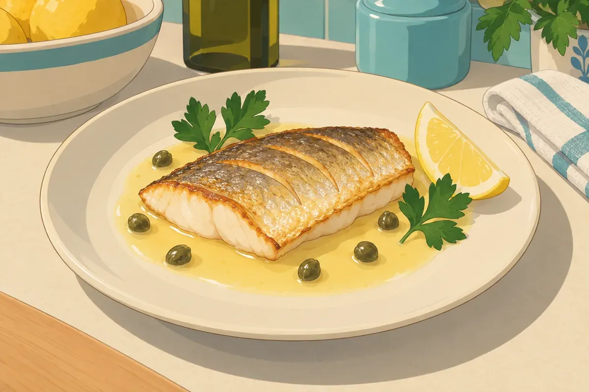 Çipura tava (pan-fried sea bream), lemon & capers