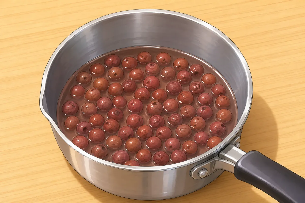 Simmer the peas with salt