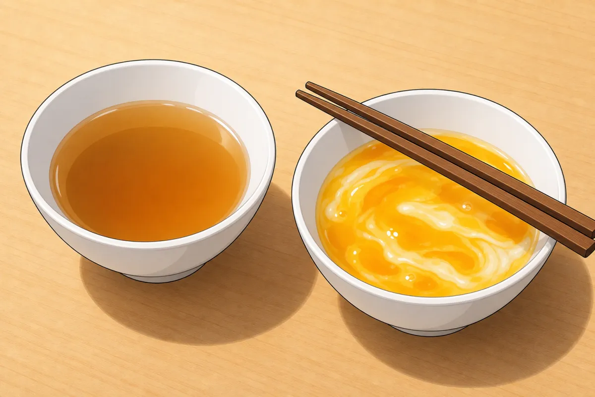 Sauce and eggs