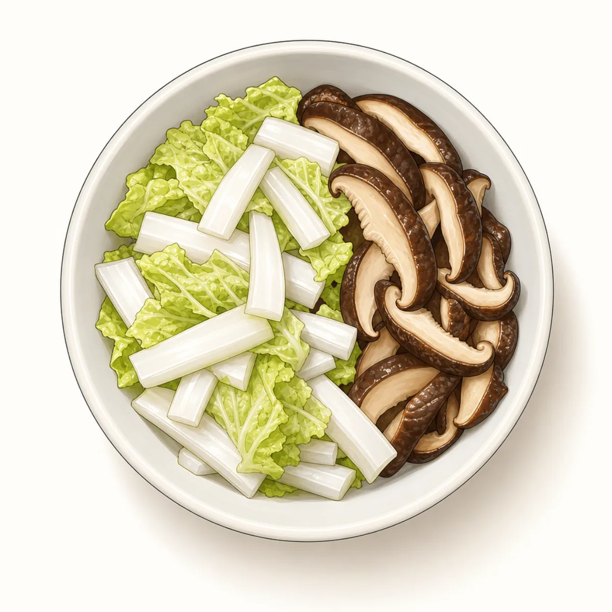 Stems + shiitake