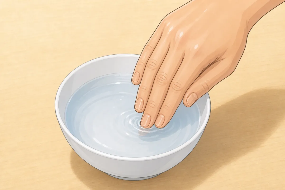 Dip only the fingertips of your right hand in the tezu.