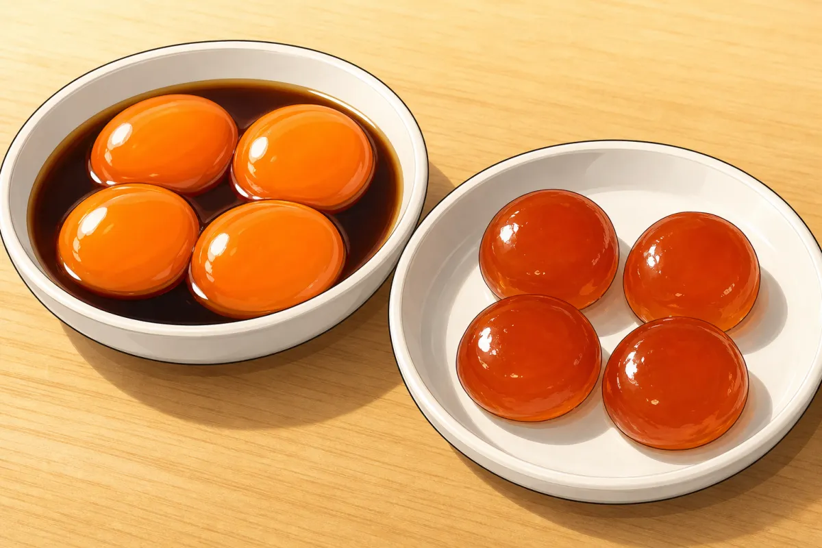 Soy-cure the egg yolks