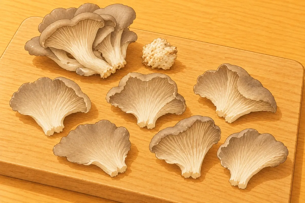 Trim and tear the mushrooms