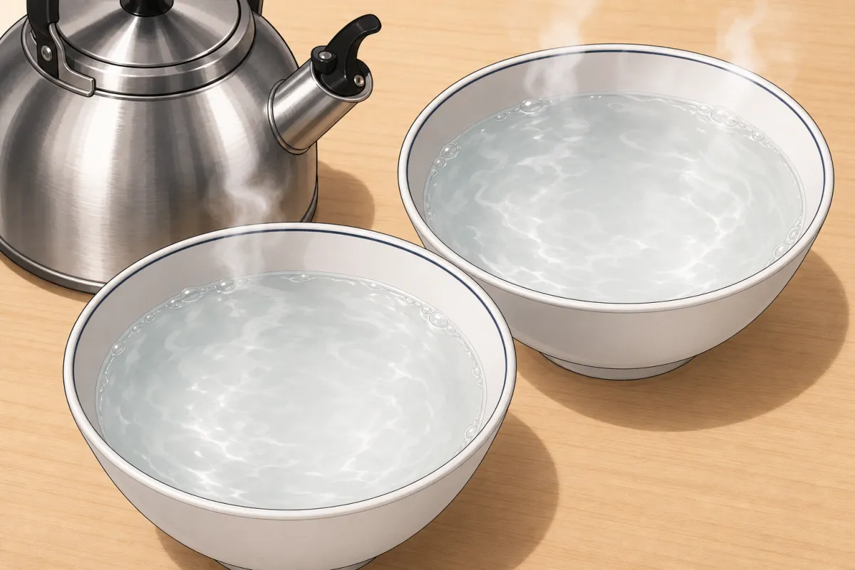 Warm the bowls