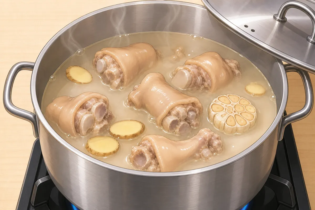Stage 2 — pork + ginger + garlic, 6–8 hours