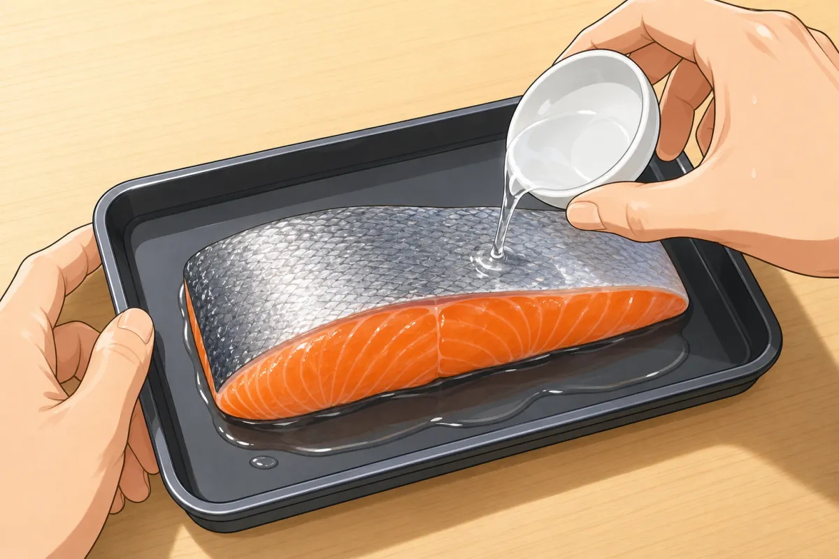 Sake over, 10 minutes, then pat dry.