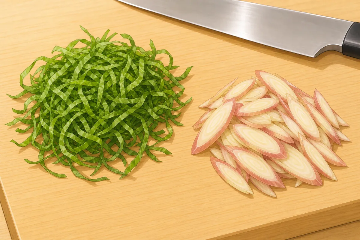 Shiso and myoga