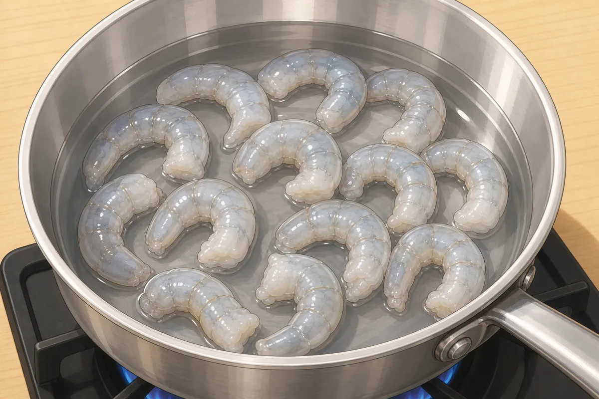 Start the shrimp in cold water