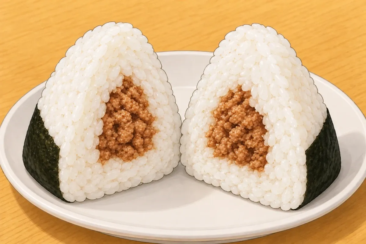 Niku soboro (Bongo) onigiri