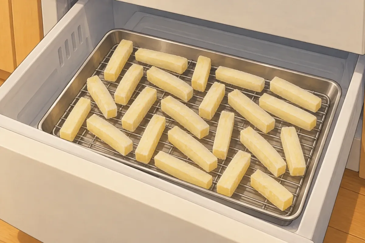 Freeze after the first fry