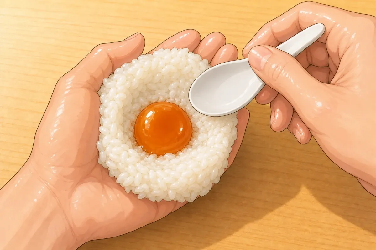One drained cured yolk in the well, still whole.
