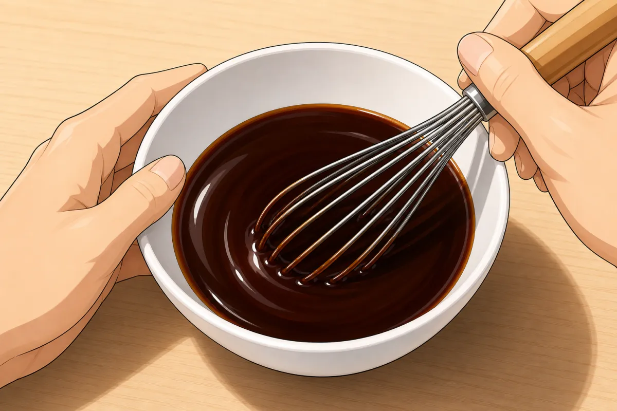 Whisk soy, mirin, sake and brown sugar until the sugar dissolves.
