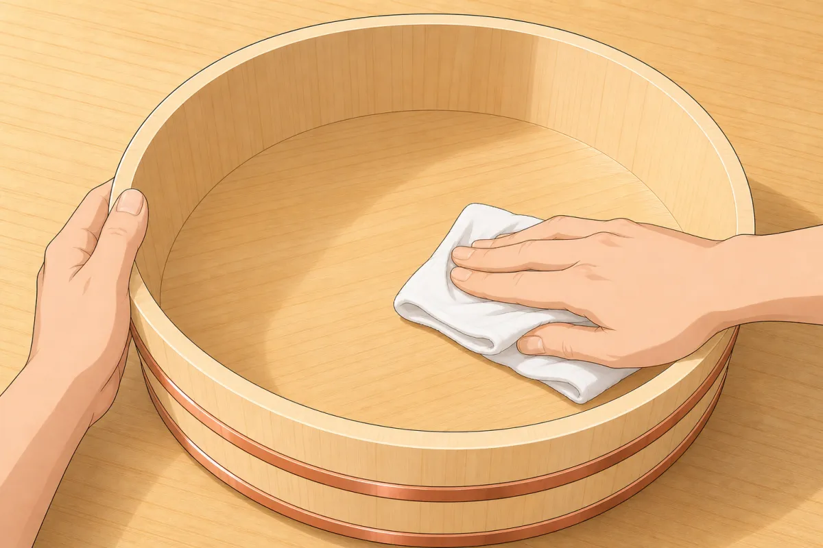Wipe the tub so it's damp, not wet.