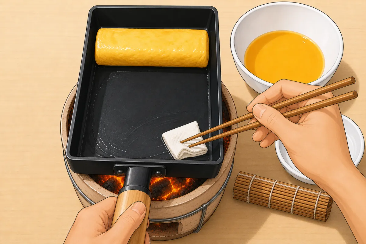 Push the roll to the far end and wipe oil over the empty part.