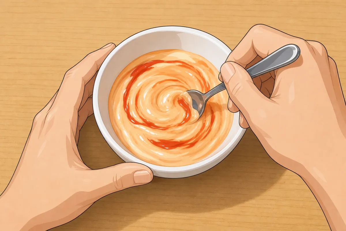 Stir the mayo, sriracha and lime together.