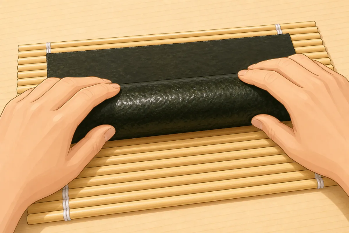 Lift the mat edge out of the way and keep rolling forwards.
