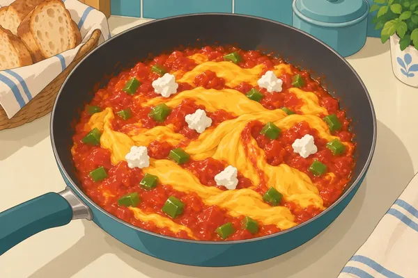 Menemen (Turkish tomato-and-pepper eggs)