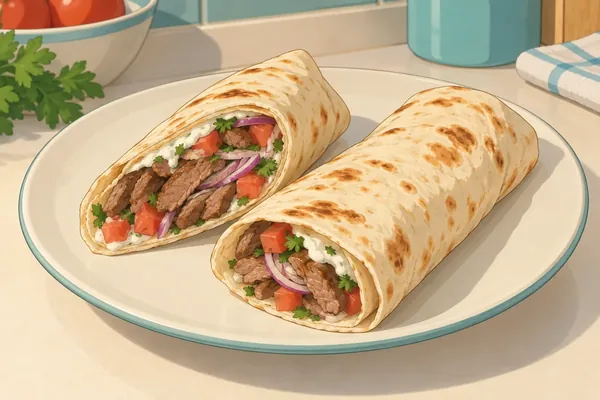 Kuzu tantuni-style wraps (quick lamb wraps)